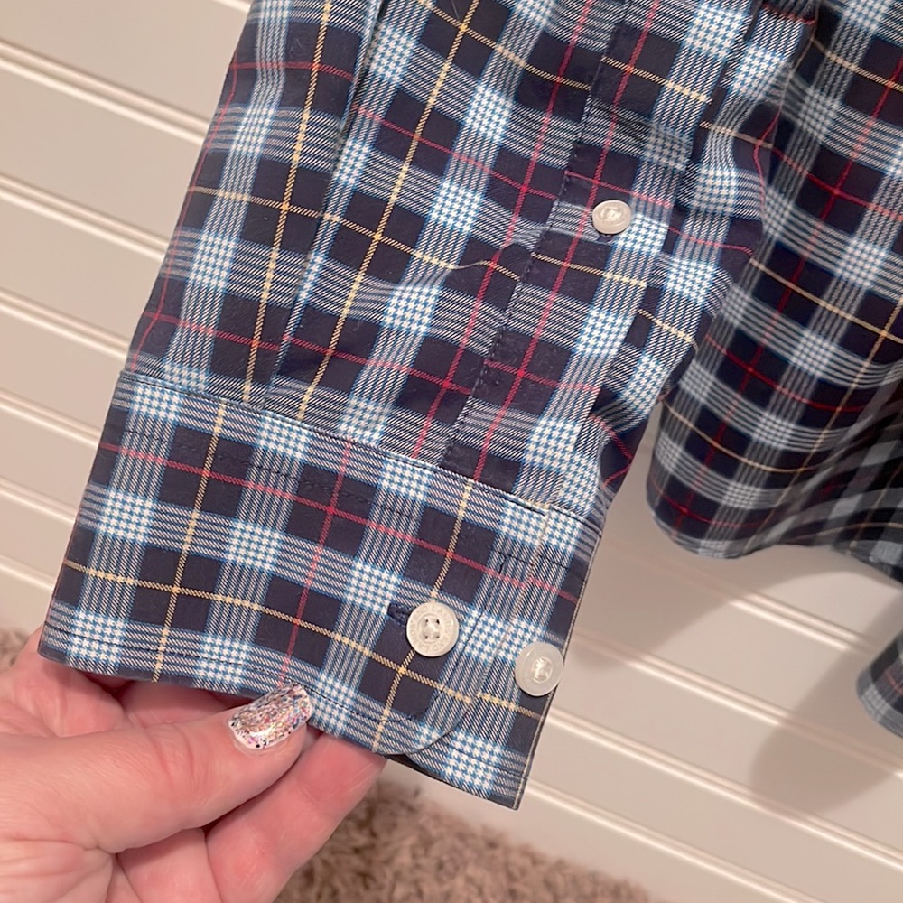 Lands’ End Men’s Tailored Fit Dress Shirt Blue 16-16 1/2 - Picture 4 of 6